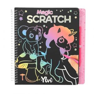 Depesche Licorne 12730 Ylvi-Magic Scratch Book avec 20 Pages de Motifs fantastiques, livret avec Un dégradé de Couleurs et Un Stylo à gratter