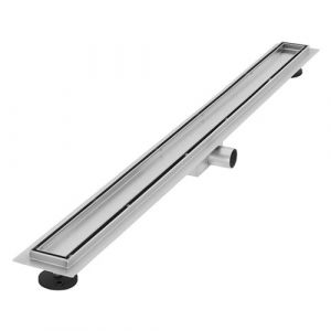 LuxeBath Caniveau de Douche 100cm 2en1 à Carreler, Argent, Acier Inoxydable, avec Appareil