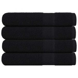VidaXL Serviettes 4 pcs noir 100x200 cm 360 g/m² 100% coton
