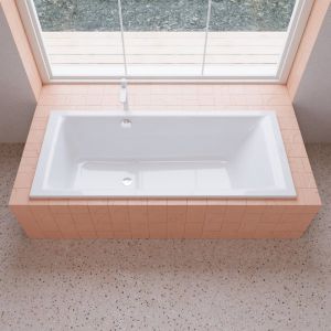 Kaldewei PURO & PURO STAR Baignoire rectangulaire encastrée avec trop-plein sur le côté, 258400010001, 684