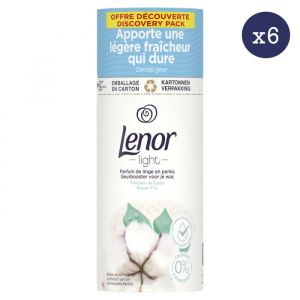 Lenor 6 x 140 g Parfum de linge light en perles, Parfum Fra&icirc;cheur De Coton
