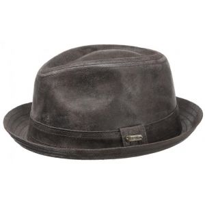 Stetson Chapeau Radcliff Player Homme | en Cuir Trilby Fedora avec Doublure, Bandeau Printemps-ete | S