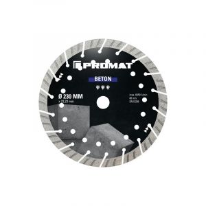 Disque à tronçonner diamant universel béton pro promat 1 pièce(s) disque tronçonner diamant univ béton pro ø230mm perç 22,23mm - promat