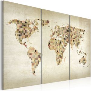 Artgeist Tableau - Monde en beige - triptyque - 90x60