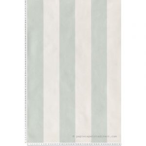Lutèce Papier peint vinyle Rayures vert/blanc