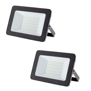 Zenitech Lot de 2 projecteurs LED chantier 50W 5000lm IP65 - Noir