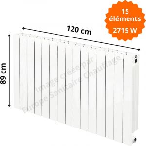 Global Radiatori - Radiateur aluminium horizontal H.89 x 120 cm vip 800 Deville 2715 w