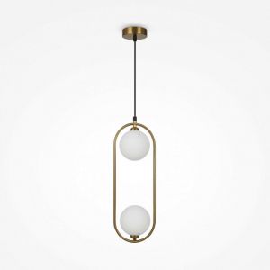 Suspension en verre d&eacute;poli et m&eacute;tal laiton 48 cm Ring - Maytoni