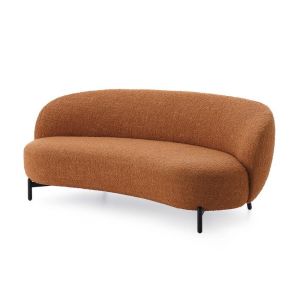 Kartell Canap&eacute; LUNAM tissu CURLY (Orange - Acier verni et tissu)