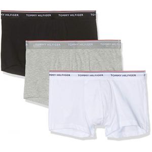 Image de Tommy Hilfiger 3P LR Trunk Boxer, Noir (Black/White/Grey Heather 004), Small (Lot de 3) Homme