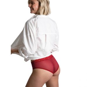 Passionata Shorty en dentelle fronc&eacute; - Rouge