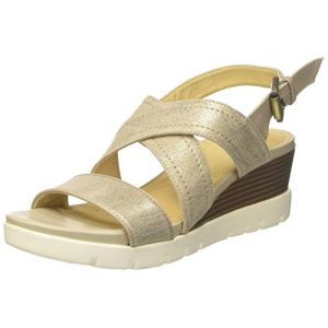 Image de Geox D Marykarmen Plus B, Sandales Plateforme Femme, Beige (Lt Gold/Beige), 38 EU