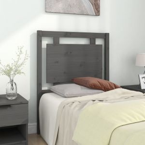 VidaXL T&ecirc;te de lit Gris 80,5x4x100 cm Bois massif de pin 817917