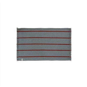 Oyoy living Tapis de bain bleu en polyester recyclé 100x60cm
