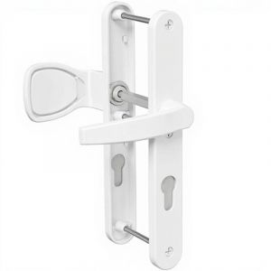 Bricard - Paire de poignees etroite bequille et aileron aluminium Bricard Emetal 233 mm porte d?entree a cylindre Couleur - Blanc