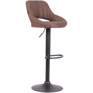 CLP Tabouret de bar Milet en Tissu et Pied métal marron Noir