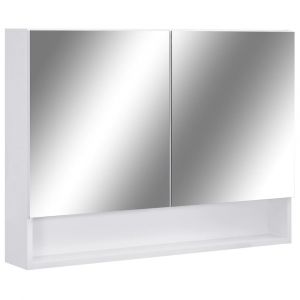 Armoire à miroir de salle de bain led 80 x 15 x 60 cm MDF blanc 02_0006728