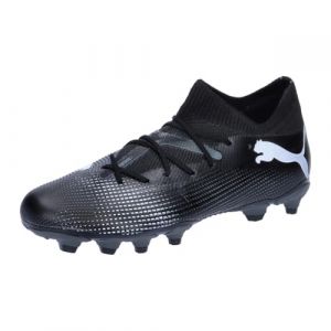 Puma Unisex Youth Future 7 Match Fg/Ag Jr Soccer Shoes Black White, 28 EU