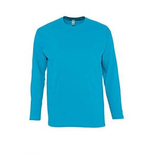 Sol's Monarch - Tee-Shirt Homme à Manches Longues - col Rond - 100% Coton - Aqua - 5XL