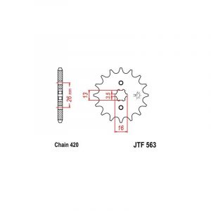 Image de Pignon JT Sprockets Acier pas 420 12 dents - Pour Yamaha TY 80