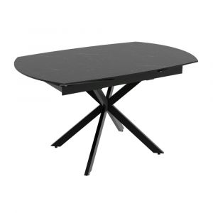 Table extensible 4/8 personnes en céramique noire L140/200cm