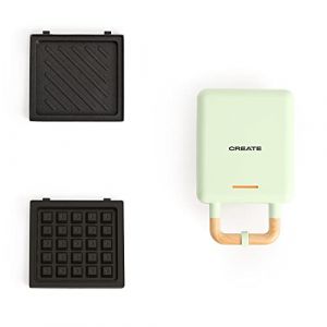 STONE STUDIO - Appareil &agrave; croque-monsieur, grill et gaufrier &agrave; plaques interchangeables - Vert - CREATE