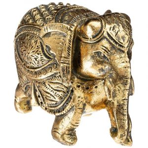 Image de Atmosphera Objet décoratif Éléphant en Résine h 9 cm - Doré