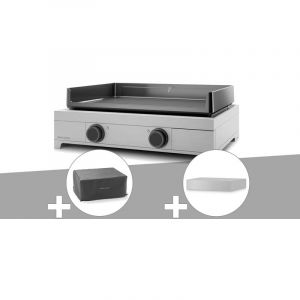 Forgeadour Plancha électrique Modern 60 inox avec housse et couvercle Gris