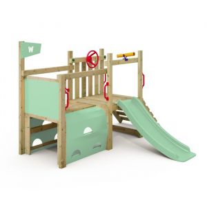 Wickey Tour d'escalade My First Fort 2 : tour d'escalade pour tout-petits, tour de jeux avec accessoires – vert pastel