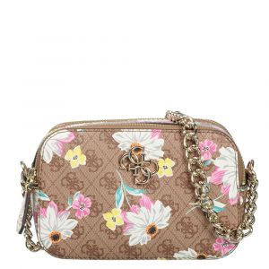 Guess <p>Sac bandouli&egrave;re <strong> "Noelle Floral"</strong> en similicuir. <br />Ce petit sac trotteur est compos&eacute; de deux compartiments doubl&eacute;s et ferm&eacute;s par zip. <br />Il contient une poche zipp&eacute;e et deux poches plates. <br />- Hauteur max. de la bando