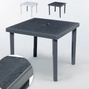 Grand Soleil Table bar Poly-rotin carrée 90x90 Gruvyer - couleur:Noir