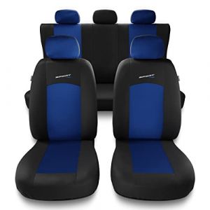 Mossa S-BL Noir Bleu - Housses de sieges universelles compatibles avec RENAULT CLIO 2 3 4 II III IV PU9706