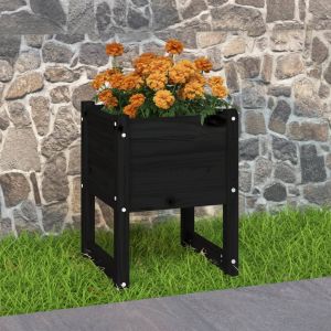 VidaXL Jardinière Noir 40x40x52,5 cm Bois massif de pin