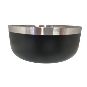 Flamingo Gamelle pour eau ou nourriture a double paroi &oslash;17 cm 1150 ml, pour chien Noir