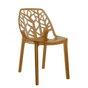 Lot de 2 chaises ZELDA en polycarbonate transparent empilables design inspiré de la nature pour maison jardin ou bureau –