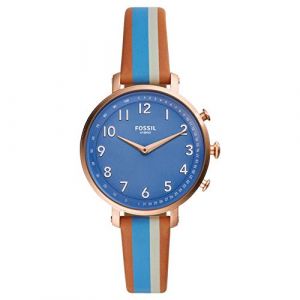 Image de Fossil Women Montre Connectée Hybride - Cameron En Cuir À Rayures Bleues - One size