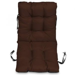 SuperKissen24 Coussin Dossier pour Chaise Longue, Siège, Banc de Jardin - 96x48 cm - Bain de Soleil - imperméable - Marron