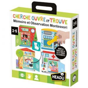 Jeu éducatif Headu Cherche Ouvre et Trouve Mémoir et Observation Montessori