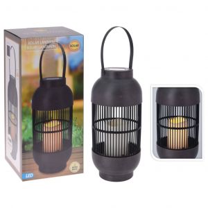 Image de Progarden Lampe Solaire ¿¿ Led Rotin Avec Bougie Noir