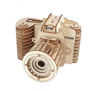 Dam Puzzle 3d en bois. Appareil photo. 57 pi&egrave;ces.