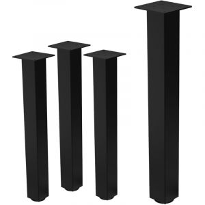 ML-Design Lot de 4 Pieds de Table L-Design 72 cm, Noir Brillant, en Acier Laqu&eacute; Epoxy,