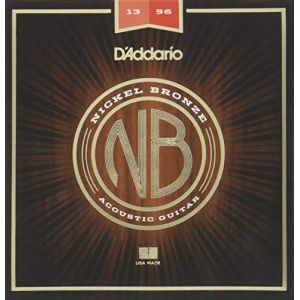 D'Addario AND CO CORDES POUR GUITARE ACOUSTIQUE NB1356 NICKEL BRONZE MEDIUM 13-56