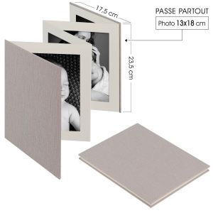 Deknudt Leporello gris 8x13x18 Lin 8 photos A66DC7 8PH