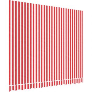 VidaXL Tissu de remplacement pour auvent rayures rouges et blanches Rouge