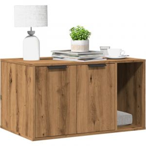 VidaXL Meuble de bac &agrave; liti&egrave;re pour chat ch&ecirc;ne artisanal 80x50x45 cm