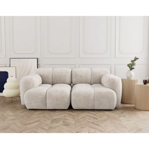 Image de Canapé modulable 2 places en velours texturé beige