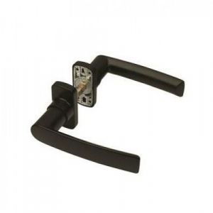 Fapim B&eacute;quille double sur rosaces Hera pour menuiserie aluminium entraxes 43-50 mm &eacute;p. 58-65 mm finition noir RAL 2100 sabl&eacute; SPA