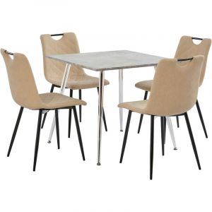 Image de VidaXL Ensemble de salle à manger 5 pcs Similicuir Crème