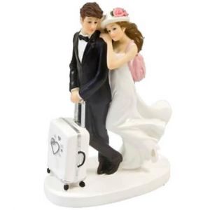 Hobi Figurine couple de mariés voyage de noce pour pièce montée de mariage