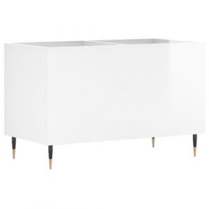 VidaXL Armoire à disques blanc brillant 74,5x38x48cm bois d'ingénierie